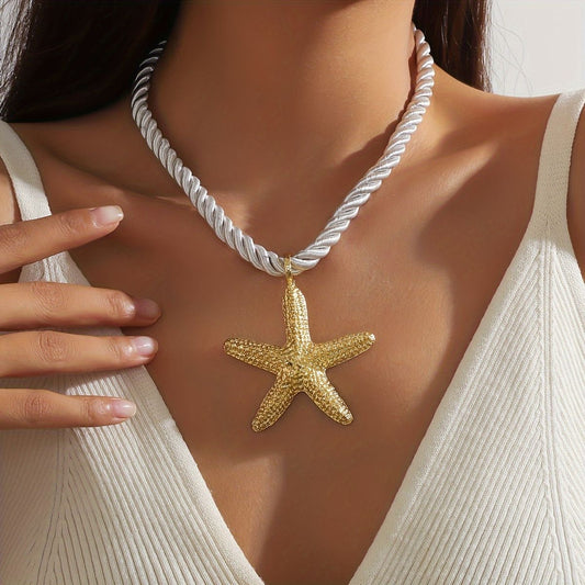 Cord necklace with starfish pendant