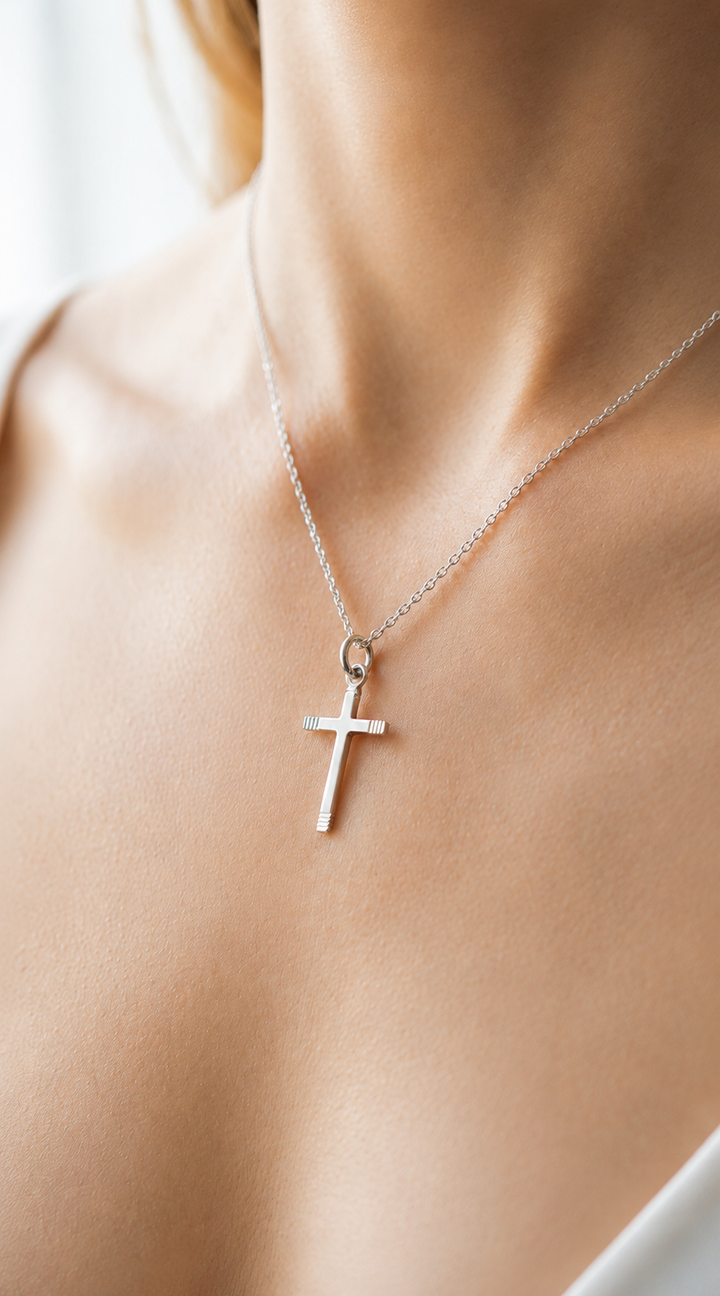 Casual Kreuz Halskette 14 Karat vergoldet