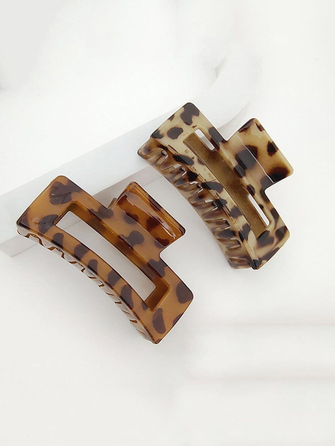 Leopard print hair clips - set of 2