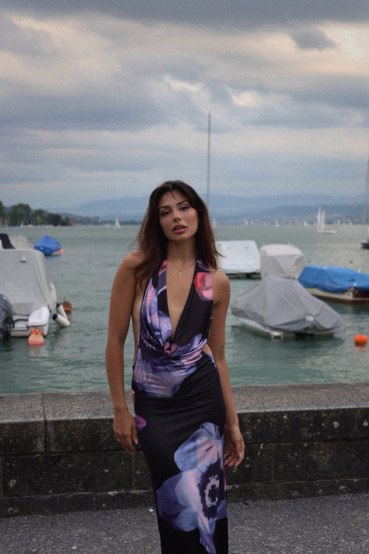 FloraÉclat – Elegantes Blumen-Maxikleid