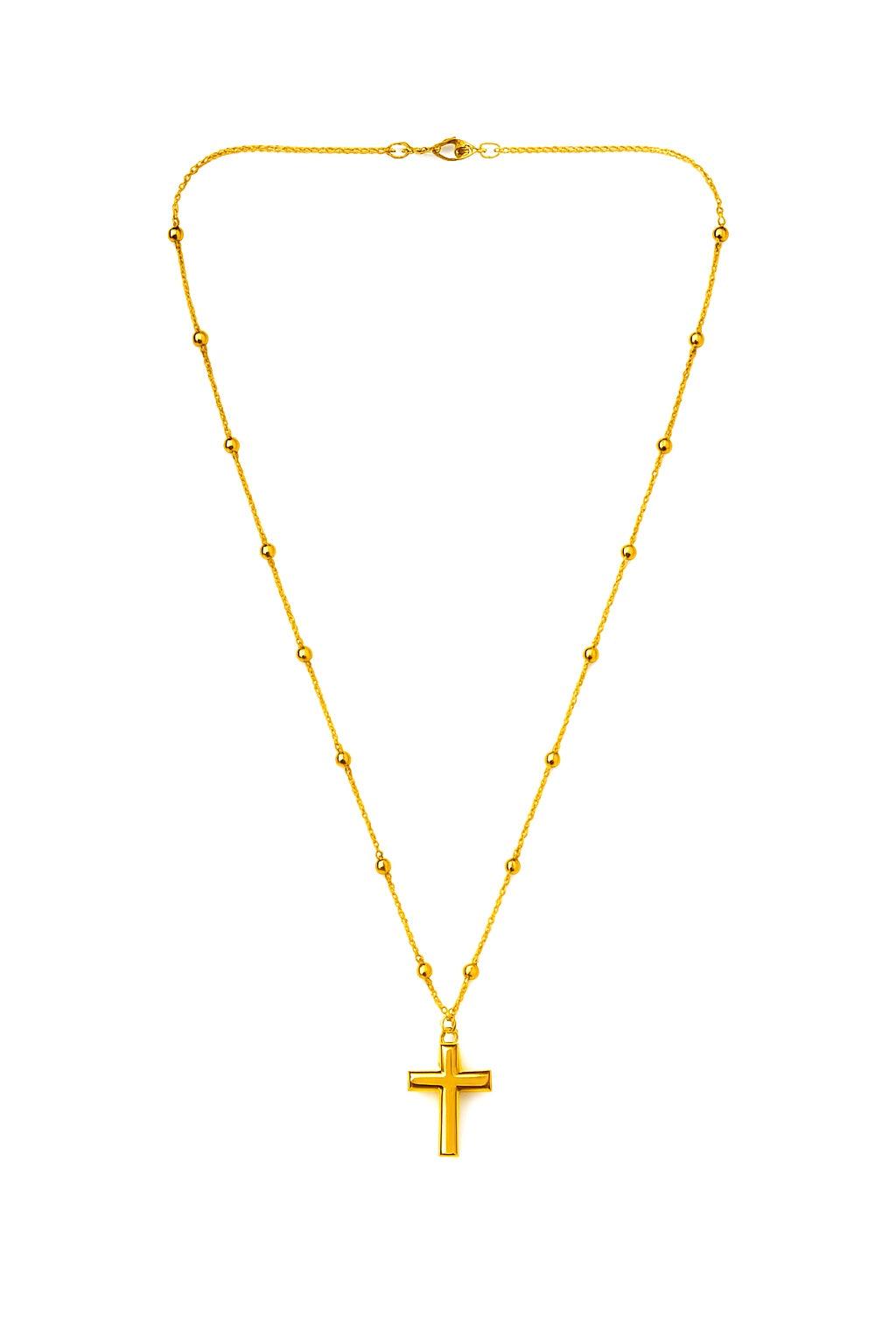 Kreuz-Halskette 18 Karat vergoldet