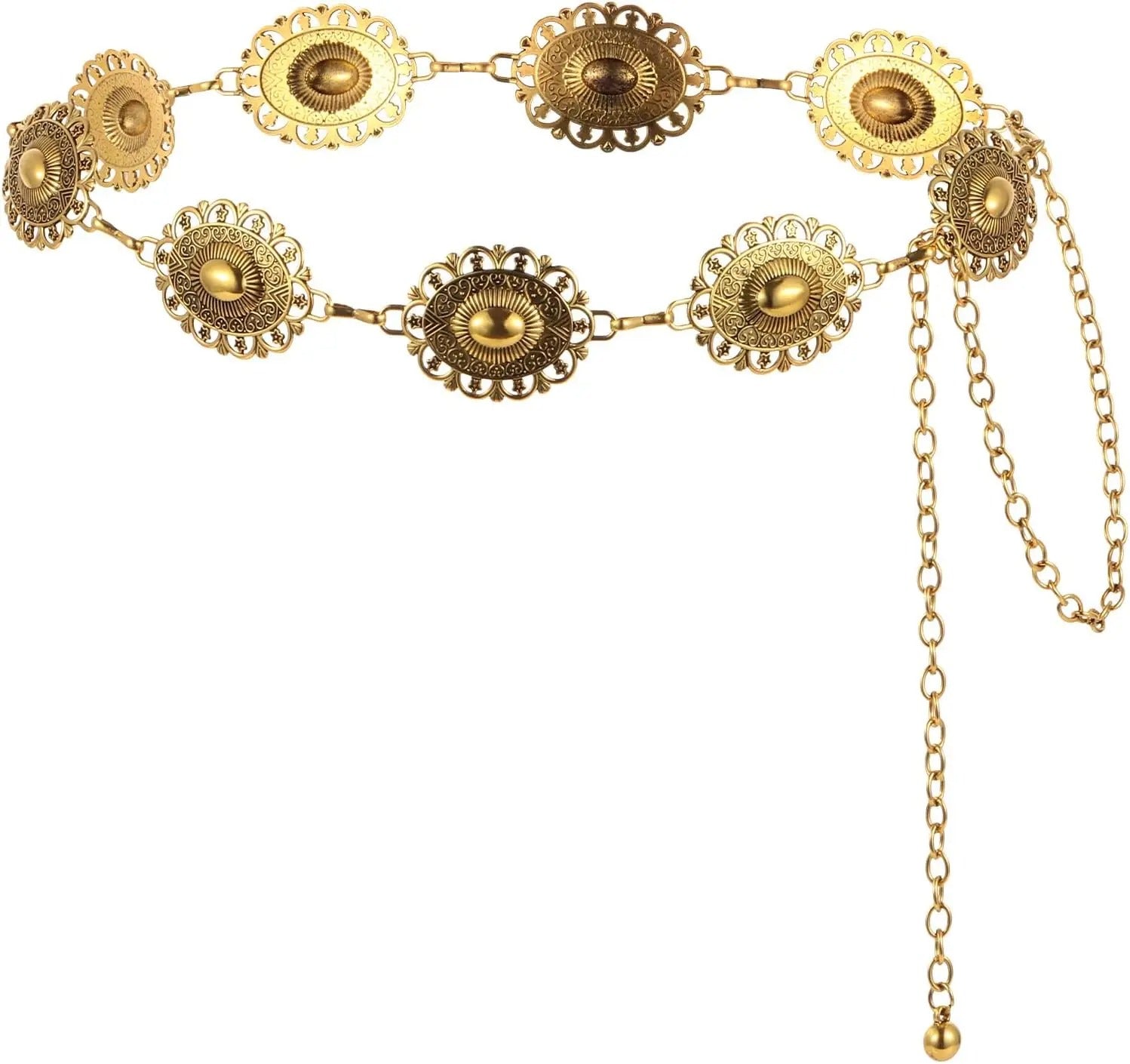 Western Concho Kettengürtel – Verstellbar & Elegant