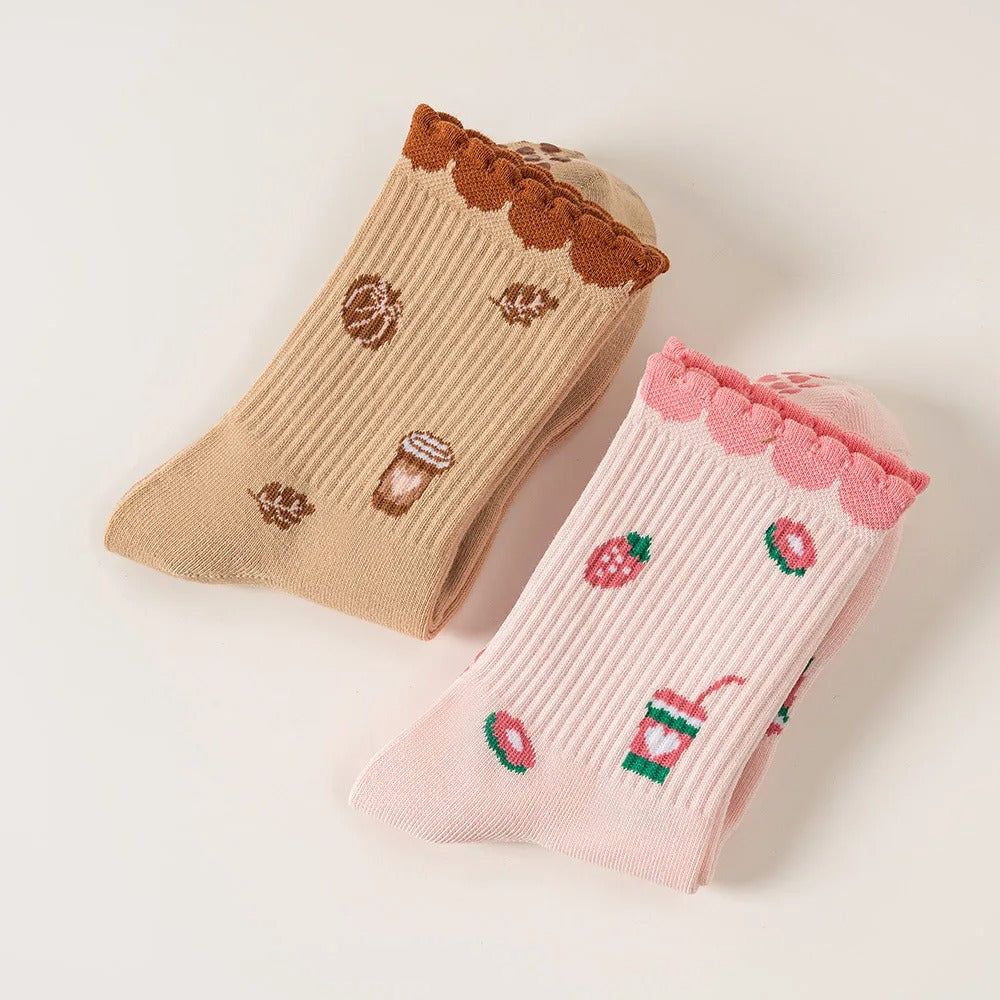 Pilates Socken Strawberry Damen 2er Set