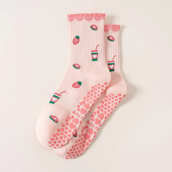 Pilates Socken Strawberry Damen 2er Set