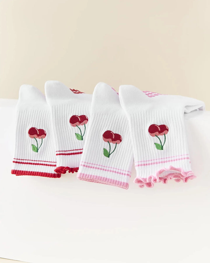 Pilates Socken Cherry Damen 3er Set