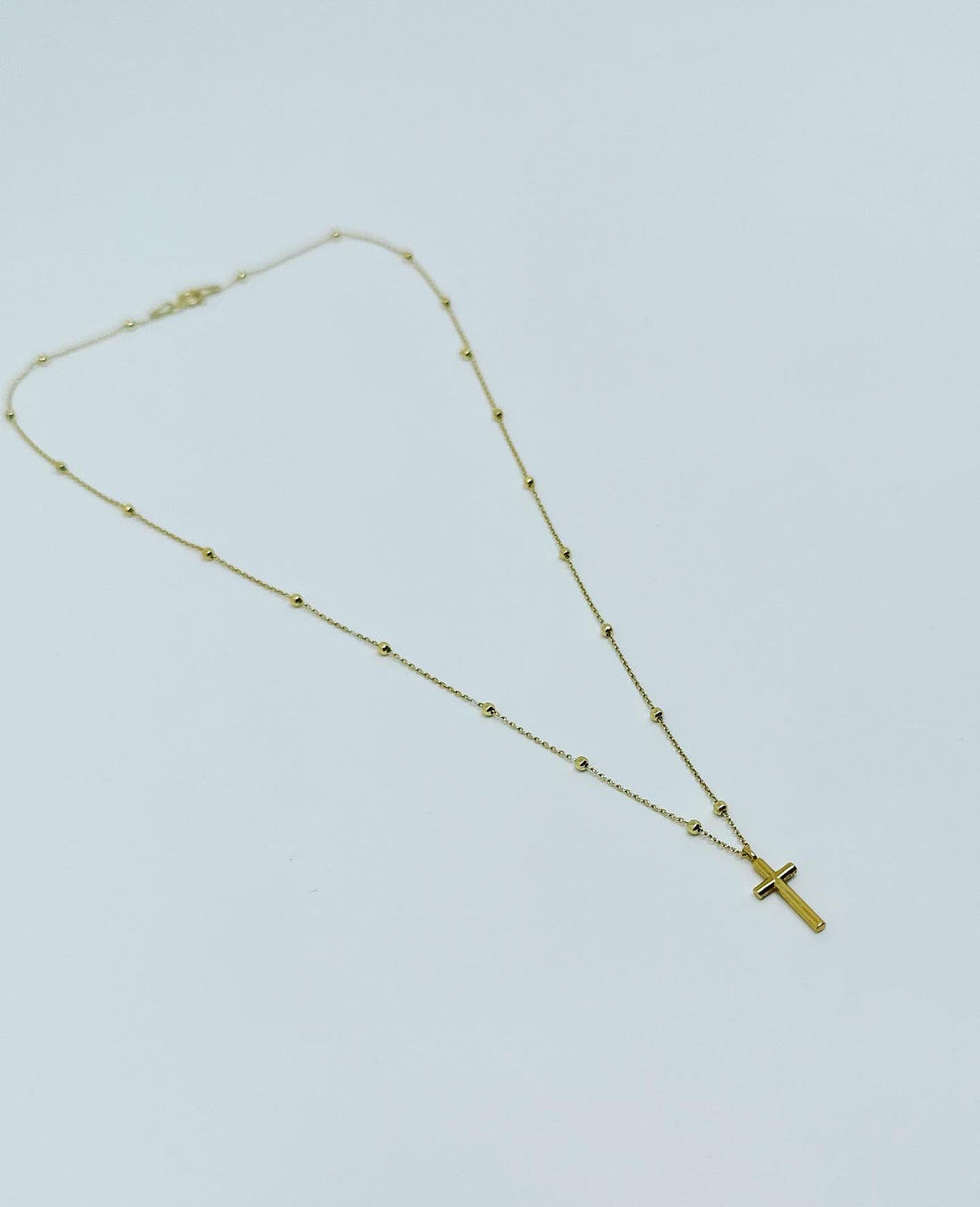 Cross necklace 18 carat gold plated