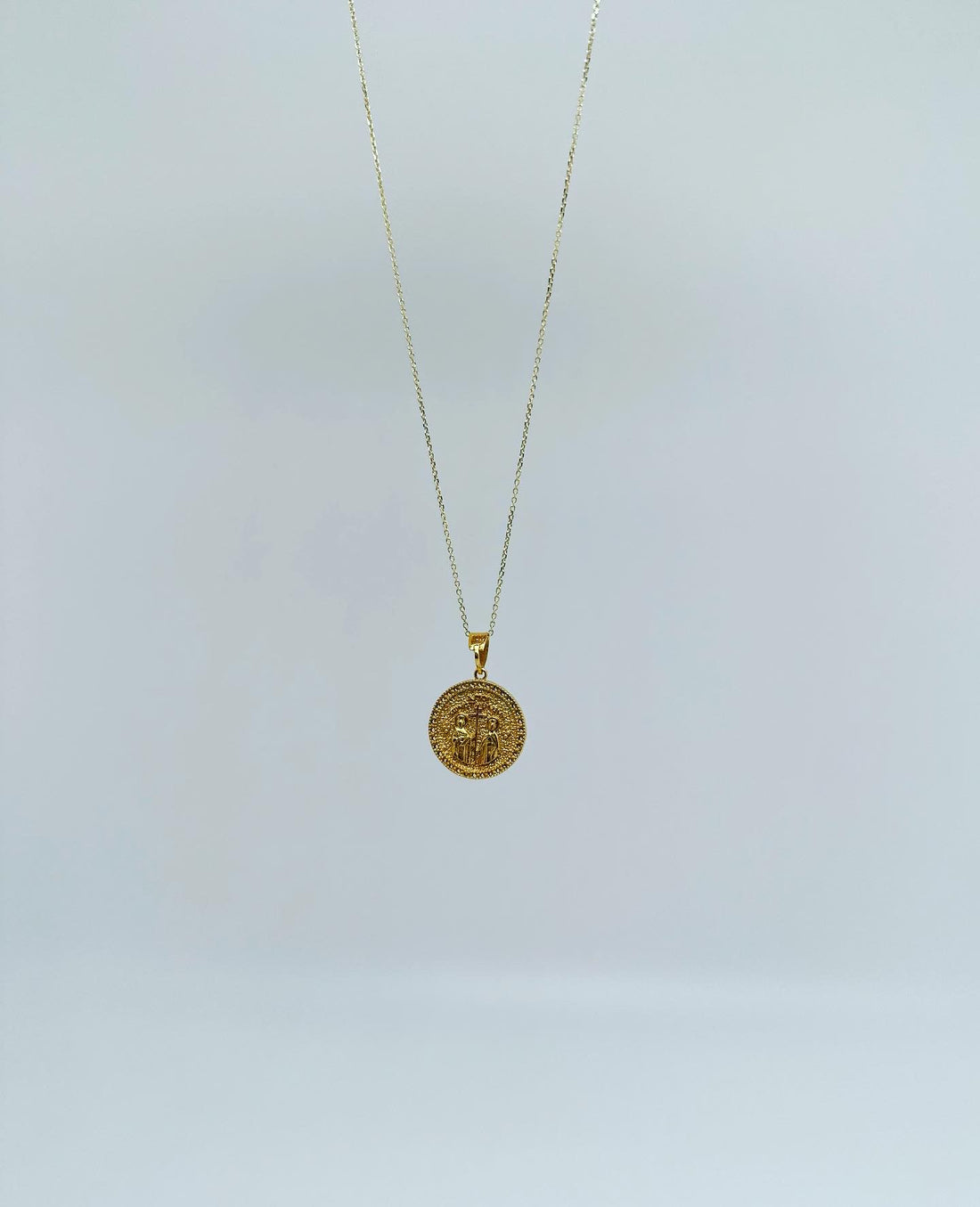 Cross chain necklace with crystal 18 carat gold plated